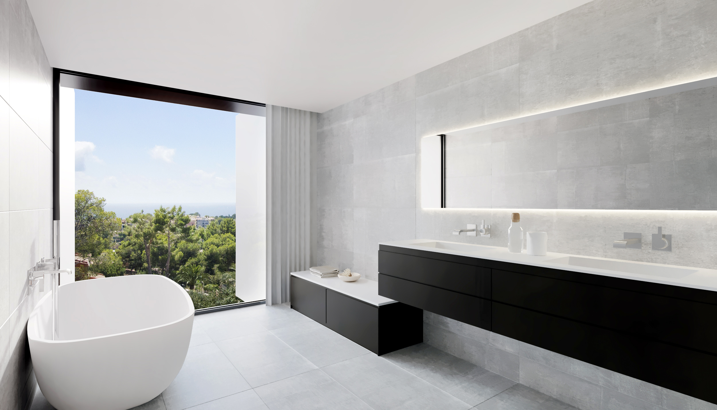 bath tub bathroom views calvia mallorca architecture